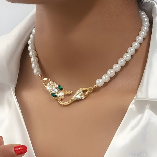 Collar de perlas con forma de serpiente | Aline™
