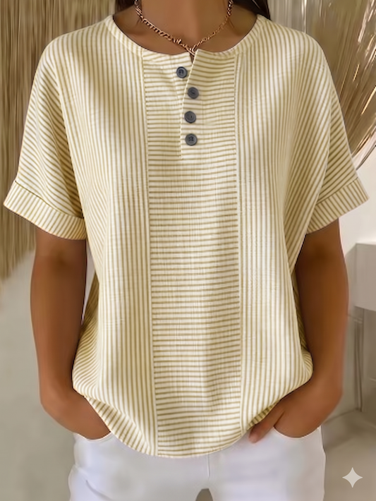 Blusa de lino de verano, estilo casual | Isa