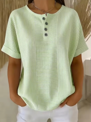 Blusa de lino de verano, estilo casual | Isa