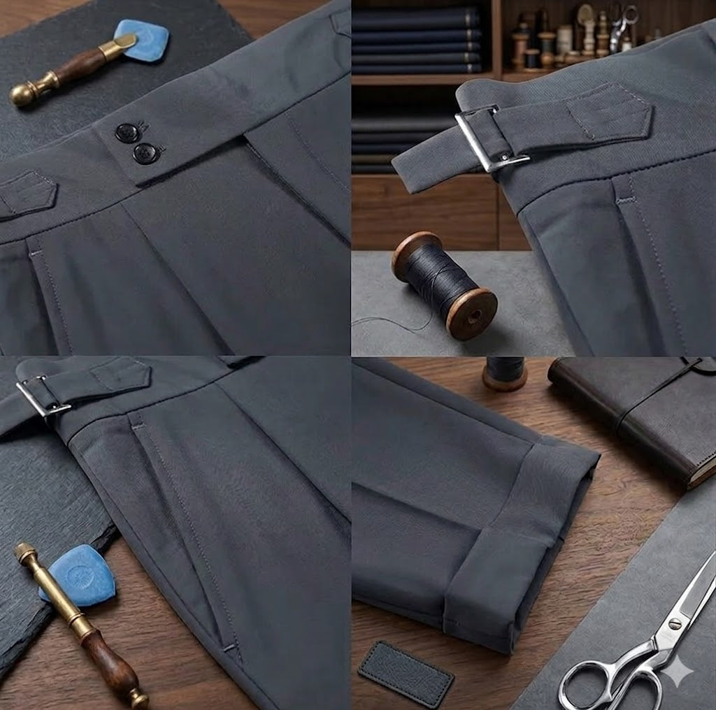 Pantalón Sastrería Nápoles: Casual Business de Nueve Puntos con Hebilla París