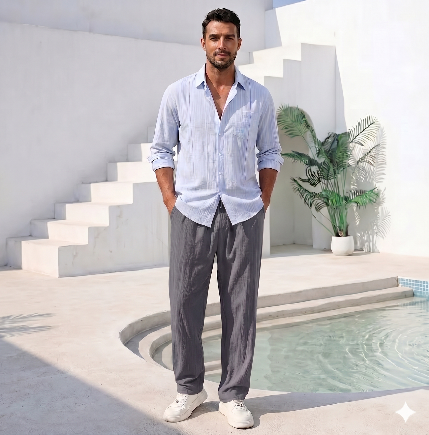 Pantalón Premium de Lino y Algodón para Hombre | Estilo Casual & Playero