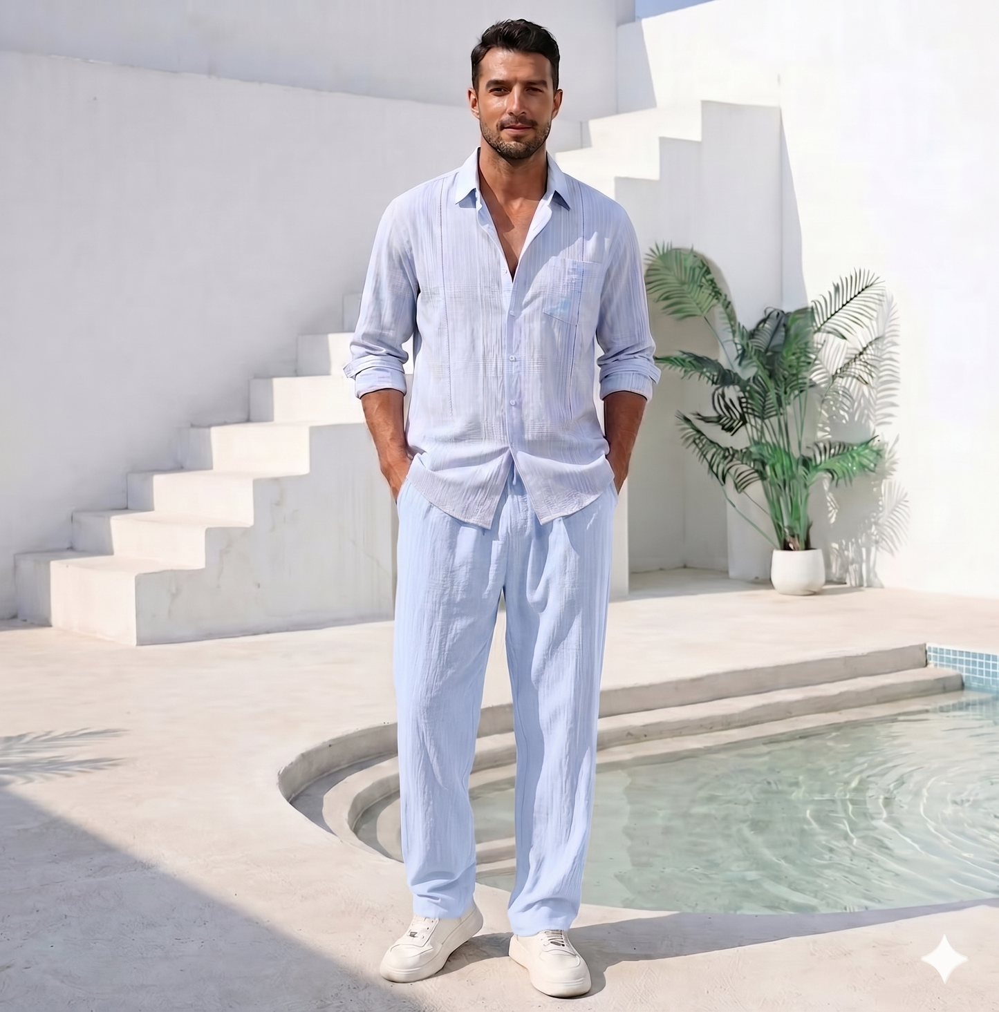 Pantalón Premium de Lino y Algodón para Hombre | Estilo Casual & Playero