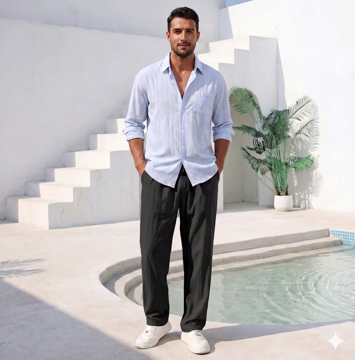 Pantalón Premium de Lino y Algodón para Hombre | Estilo Casual & Playero