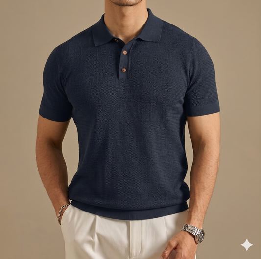 Camiseta Polo Vintage de Tejido de Punto para Hombre – Colección Verano 2026