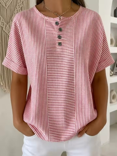 Blusa de lino de verano, estilo casual | Isa