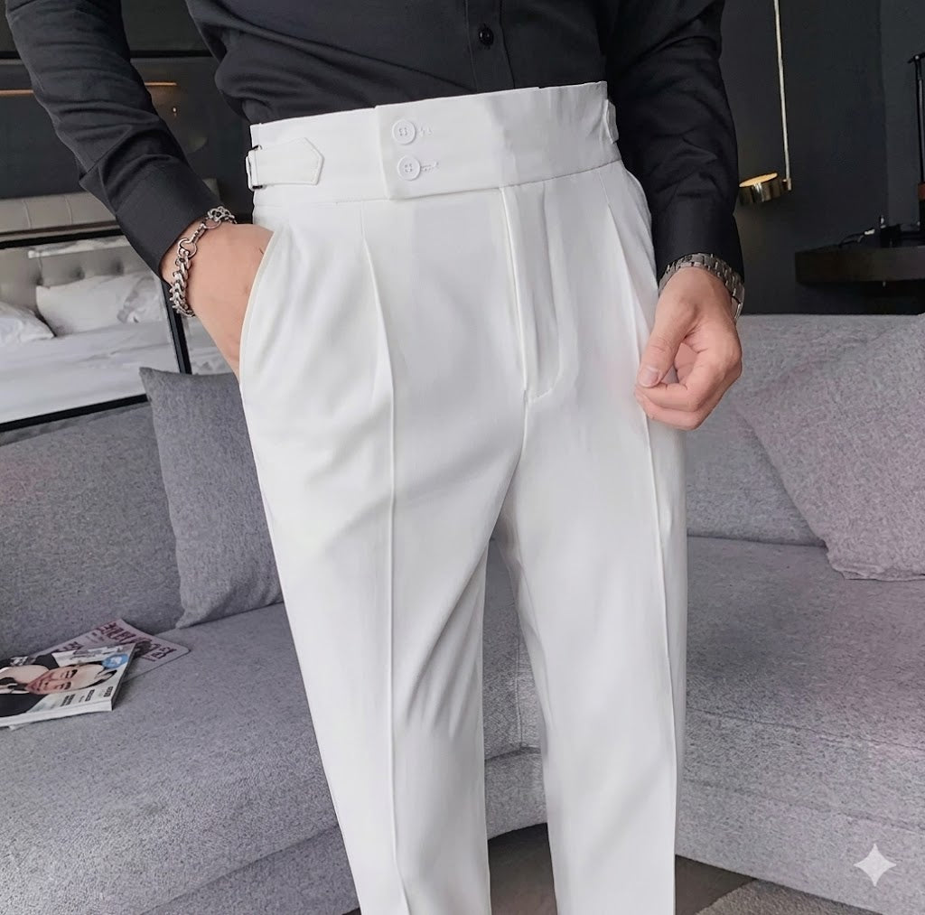 Pantalón Sastrería Nápoles: Casual Business de Nueve Puntos con Hebilla París
