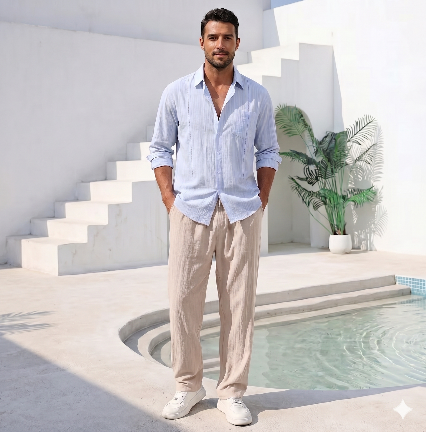 Pantalón Premium de Lino y Algodón para Hombre | Estilo Casual & Playero