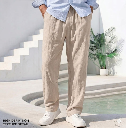 Pantalón Premium de Lino y Algodón para Hombre | Estilo Casual & Playero
