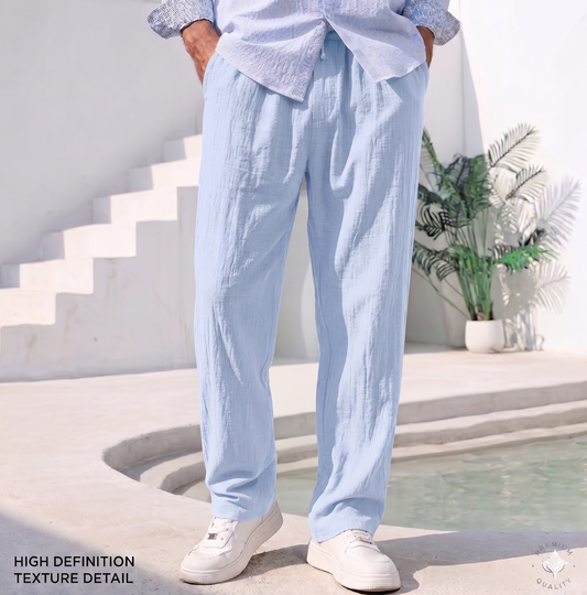 Pantalón Premium de Lino y Algodón para Hombre | Estilo Casual & Playero