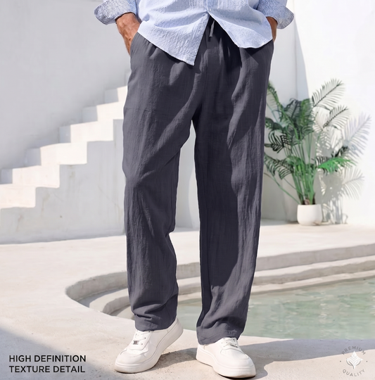 Pantalón Premium de Lino y Algodón para Hombre | Estilo Casual & Playero