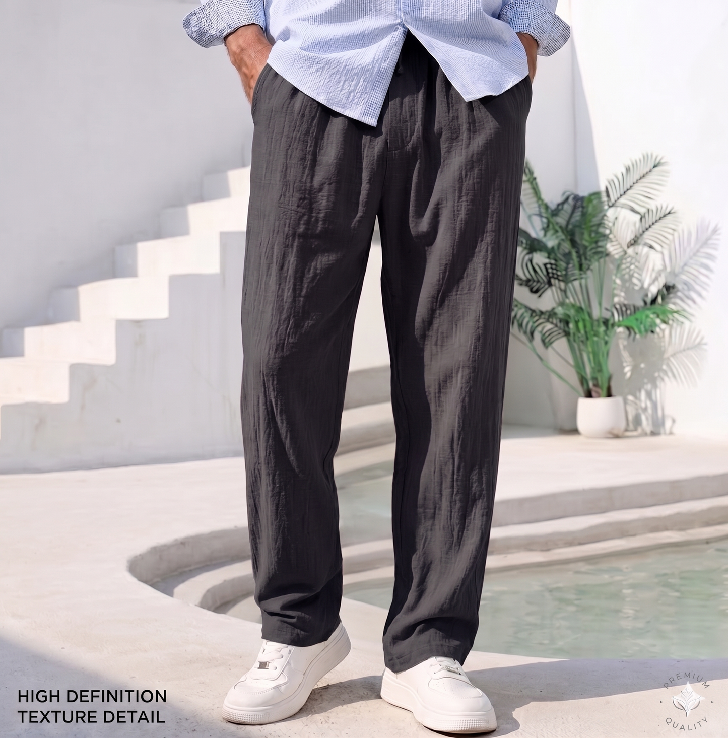 Pantalón Premium de Lino y Algodón para Hombre | Estilo Casual & Playero