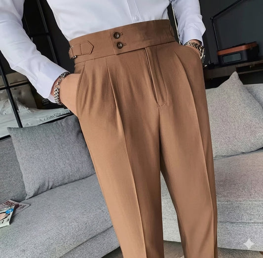 Pantalón Sastrería Nápoles: Casual Business de Nueve Puntos con Hebilla París