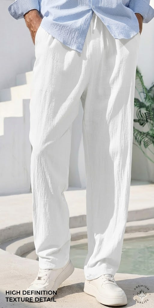 Pantalón Premium de Lino y Algodón para Hombre | Estilo Casual & Playero