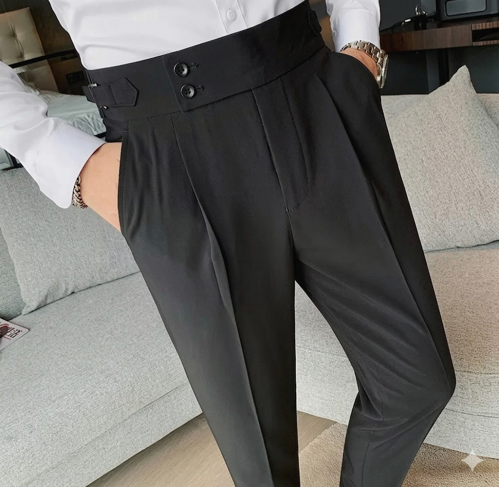 Pantalón Sastrería Nápoles: Casual Business de Nueve Puntos con Hebilla París