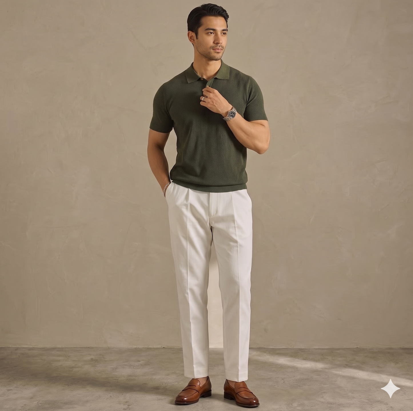 Camiseta Polo Vintage de Tejido de Punto para Hombre – Colección Verano 2026