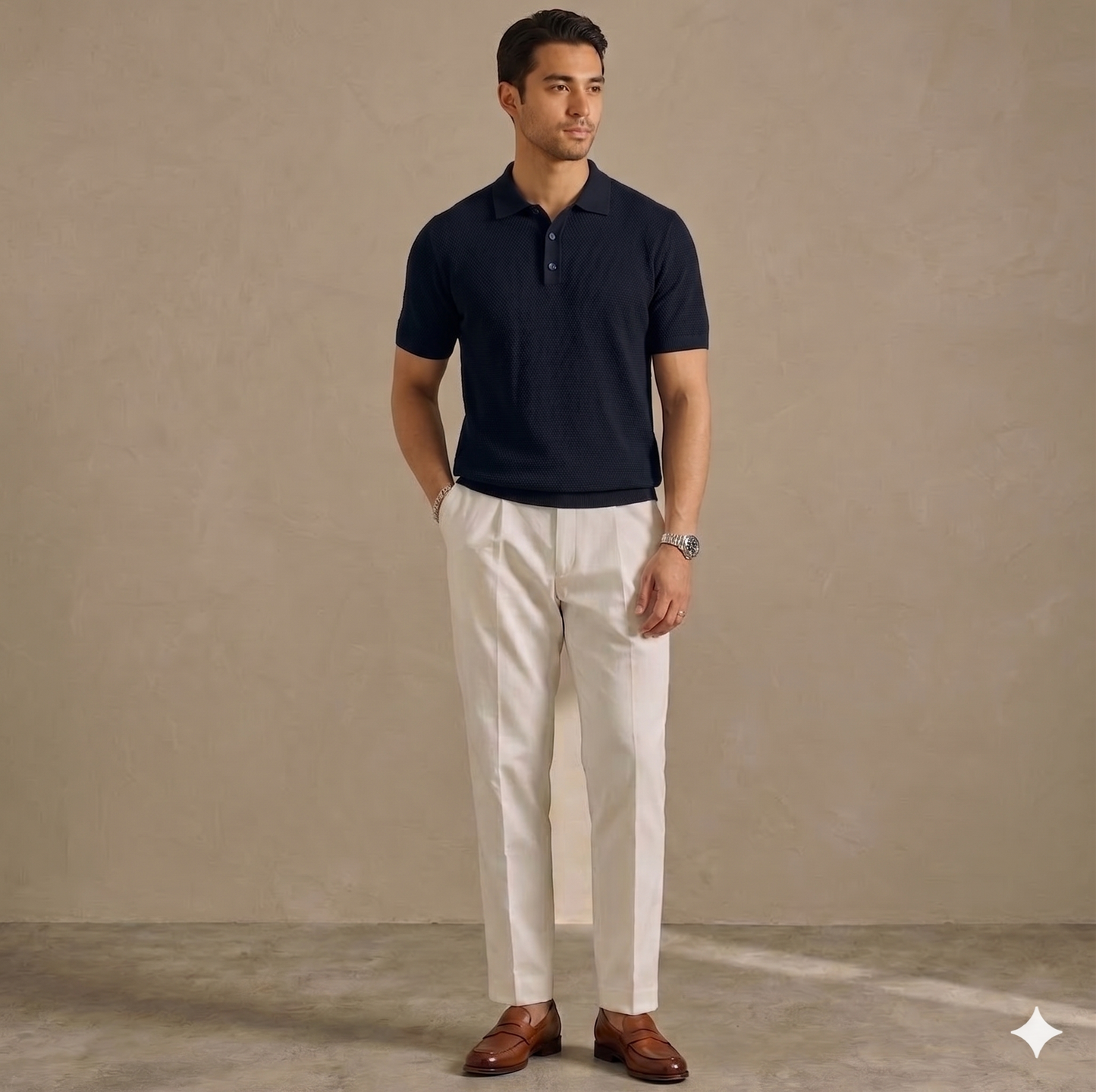 Camiseta Polo Vintage de Tejido de Punto para Hombre – Colección Verano 2026