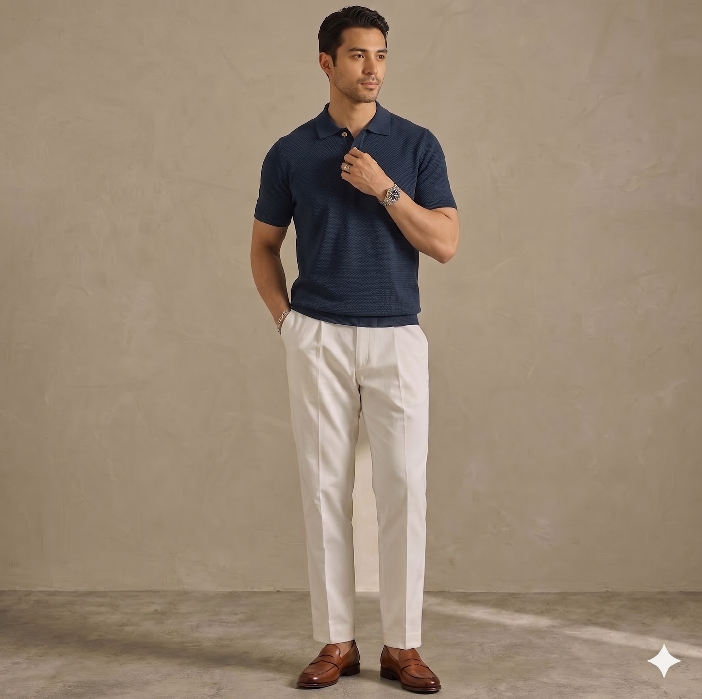 Camiseta Polo Vintage de Tejido de Punto para Hombre – Colección Verano 2026
