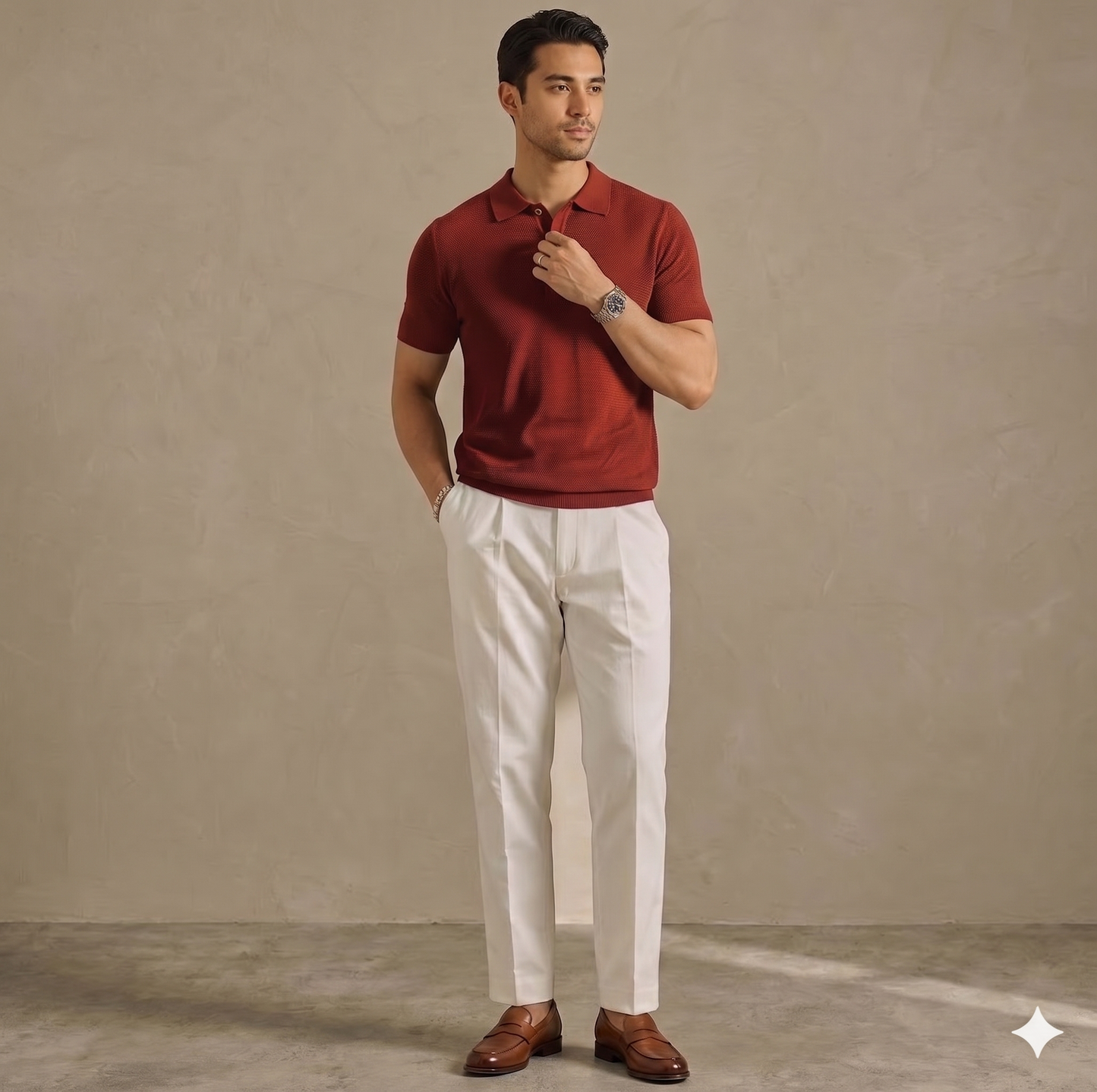Camiseta Polo Vintage de Tejido de Punto para Hombre – Colección Verano 2026