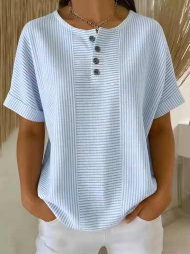 Blusa de lino de verano, estilo casual | Isa