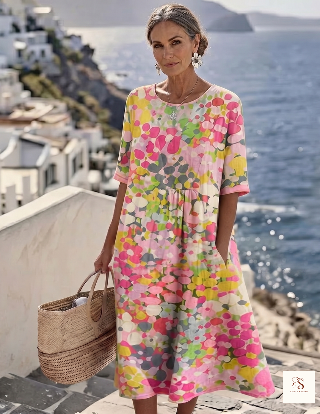 Vestido midi floral suelto y ligero  | Berta