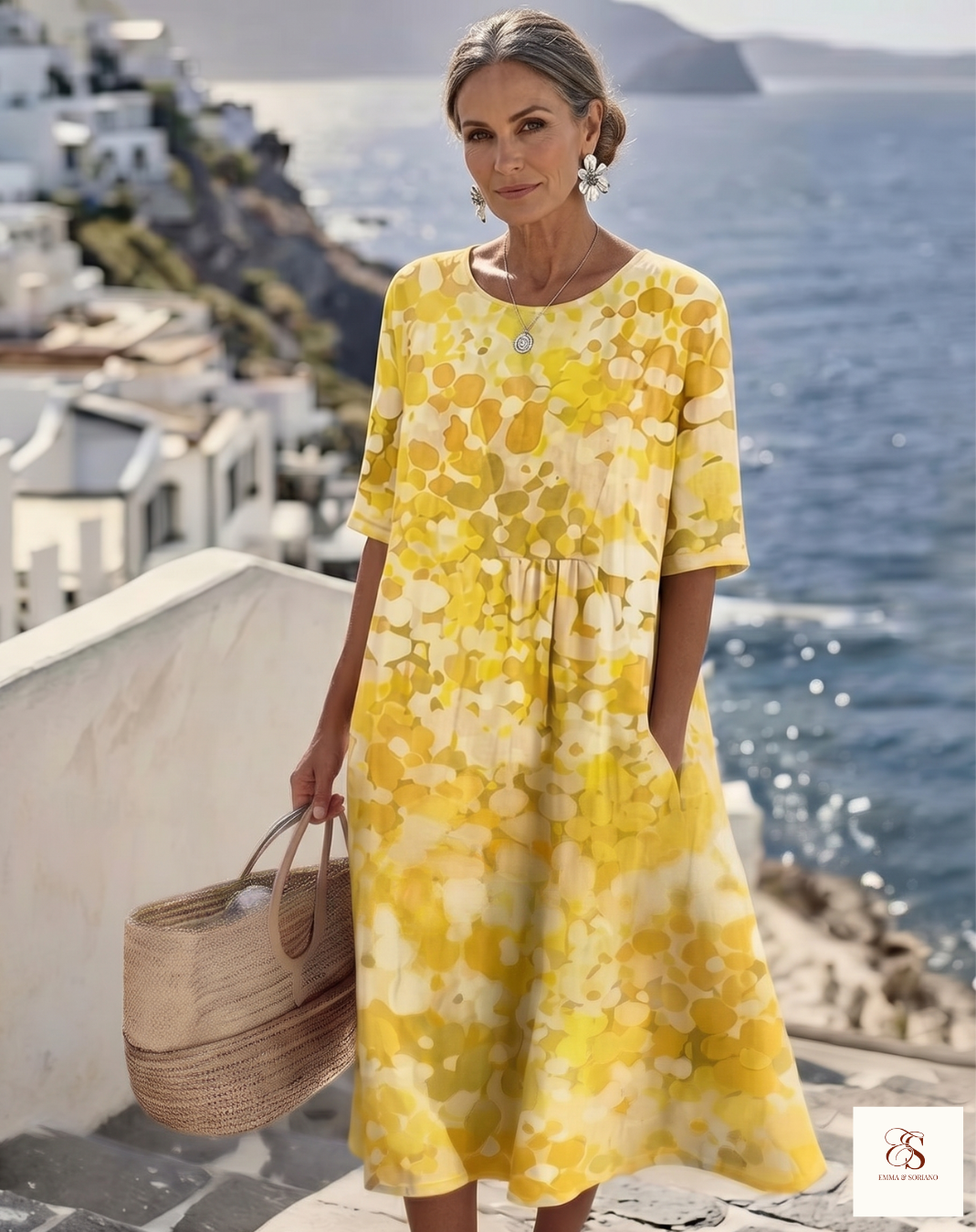 Vestido midi floral suelto y ligero  | Berta
