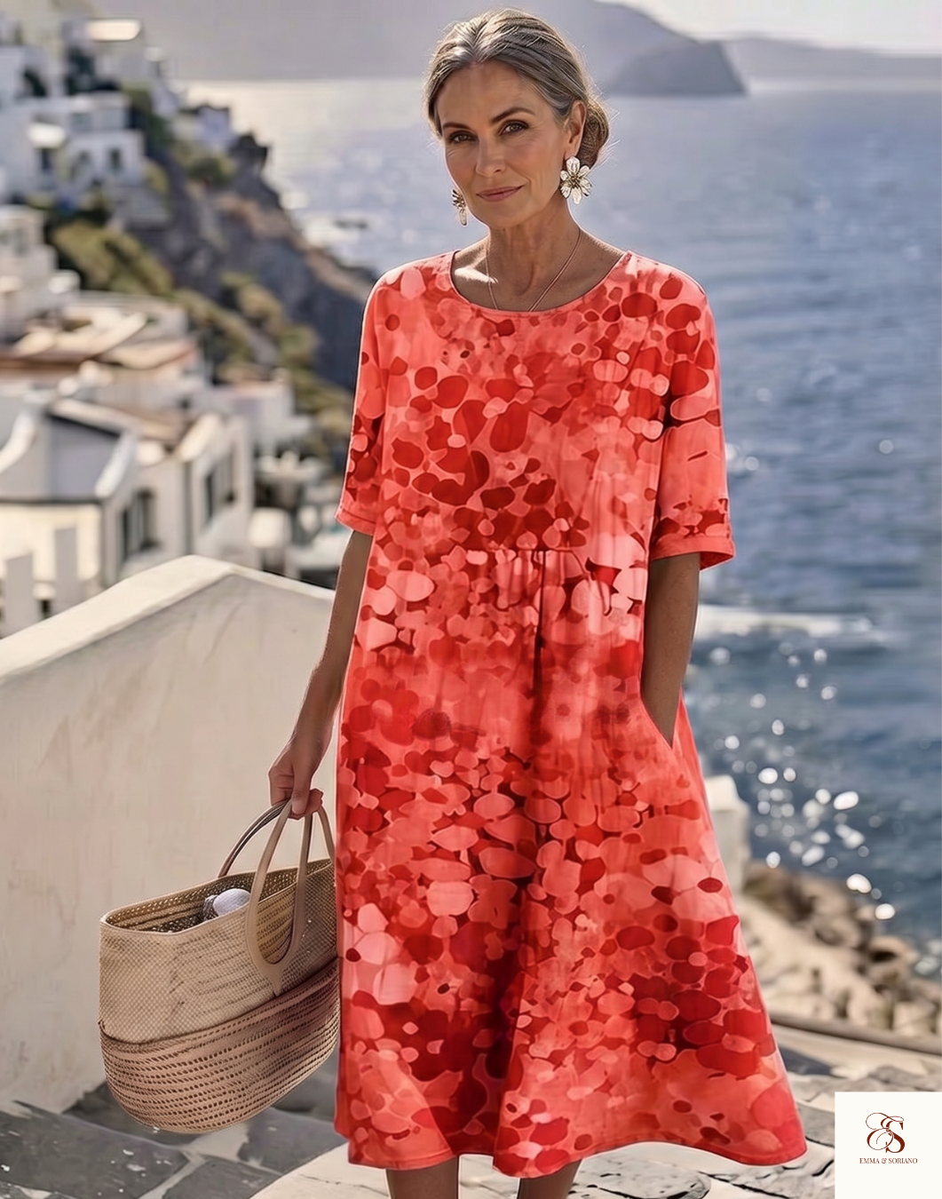 Vestido midi floral suelto y ligero  | Berta