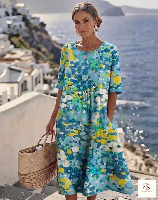 Vestido midi floral suelto y ligero  | Berta